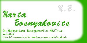 marta bosnyakovits business card